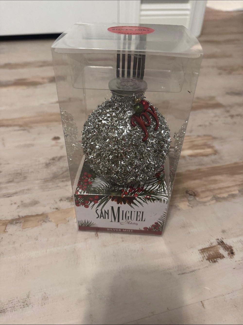 San Miguel Silver Tinsel Holiday Ornament